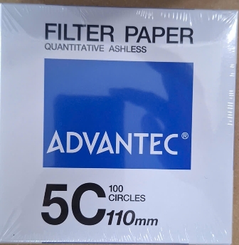 Giấy lọc định lượng Advantec Số 5C 110mm - Lọc hạt mịn (<5µm), Hàm lượng tro 0.01% (100 tờ/hộp)